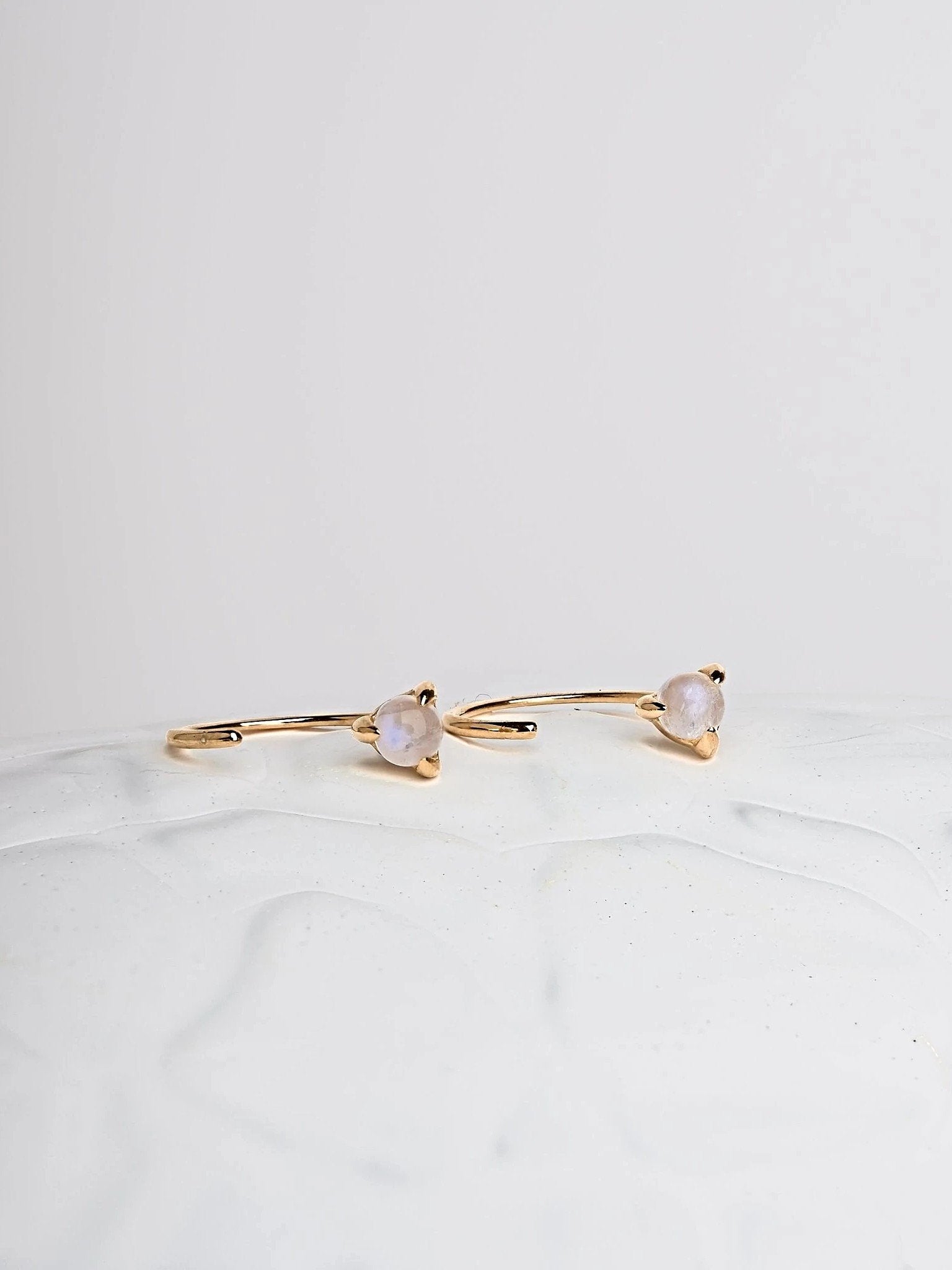 Candace Hoop Earrings - 24K Gold PlatedMoonstoneBackUpItemsBest Friend GiftLunai Jewelry