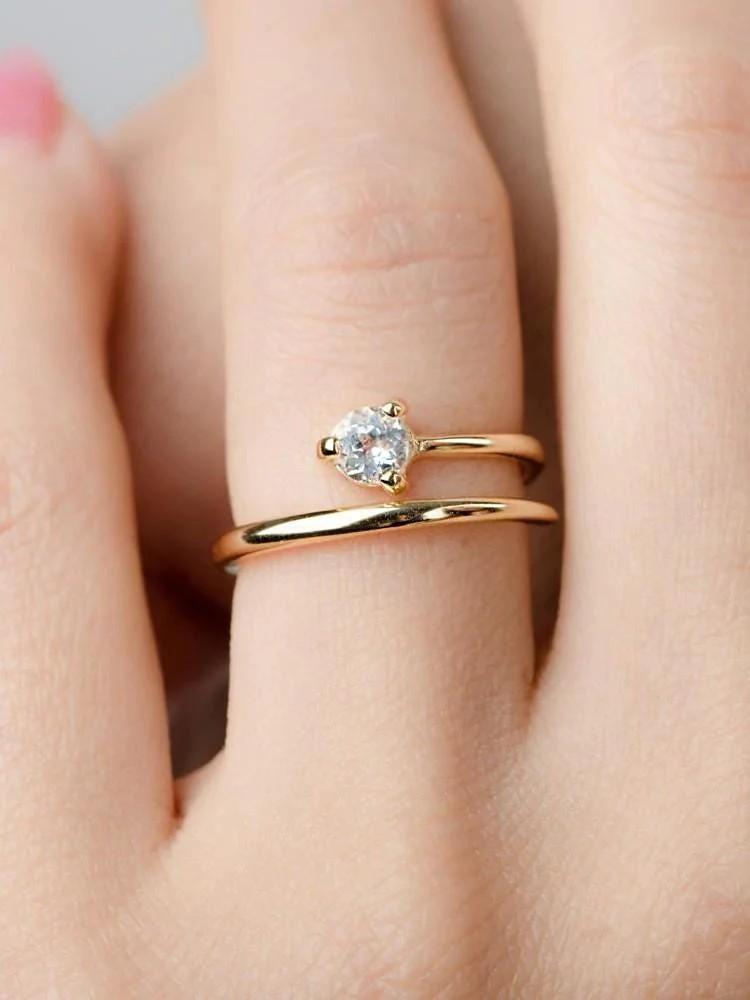 Carine Skinny Gold Ring - 24K Gold Vermeil5Adjustable RingAnniversary GiftLunai Jewelry