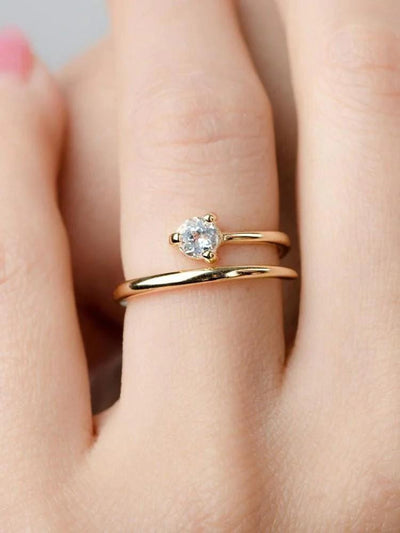Carine Skinny Gold Ring - 24K Gold Vermeil5Adjustable RingAnniversary GiftLunai Jewelry