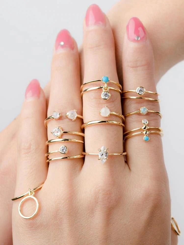 Carine Skinny Gold Ring - 24K Gold Vermeil5Adjustable RingAnniversary GiftLunai Jewelry