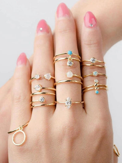 Carine Skinny Gold Ring - 24K Gold Vermeil5Adjustable RingAnniversary GiftLunai Jewelry