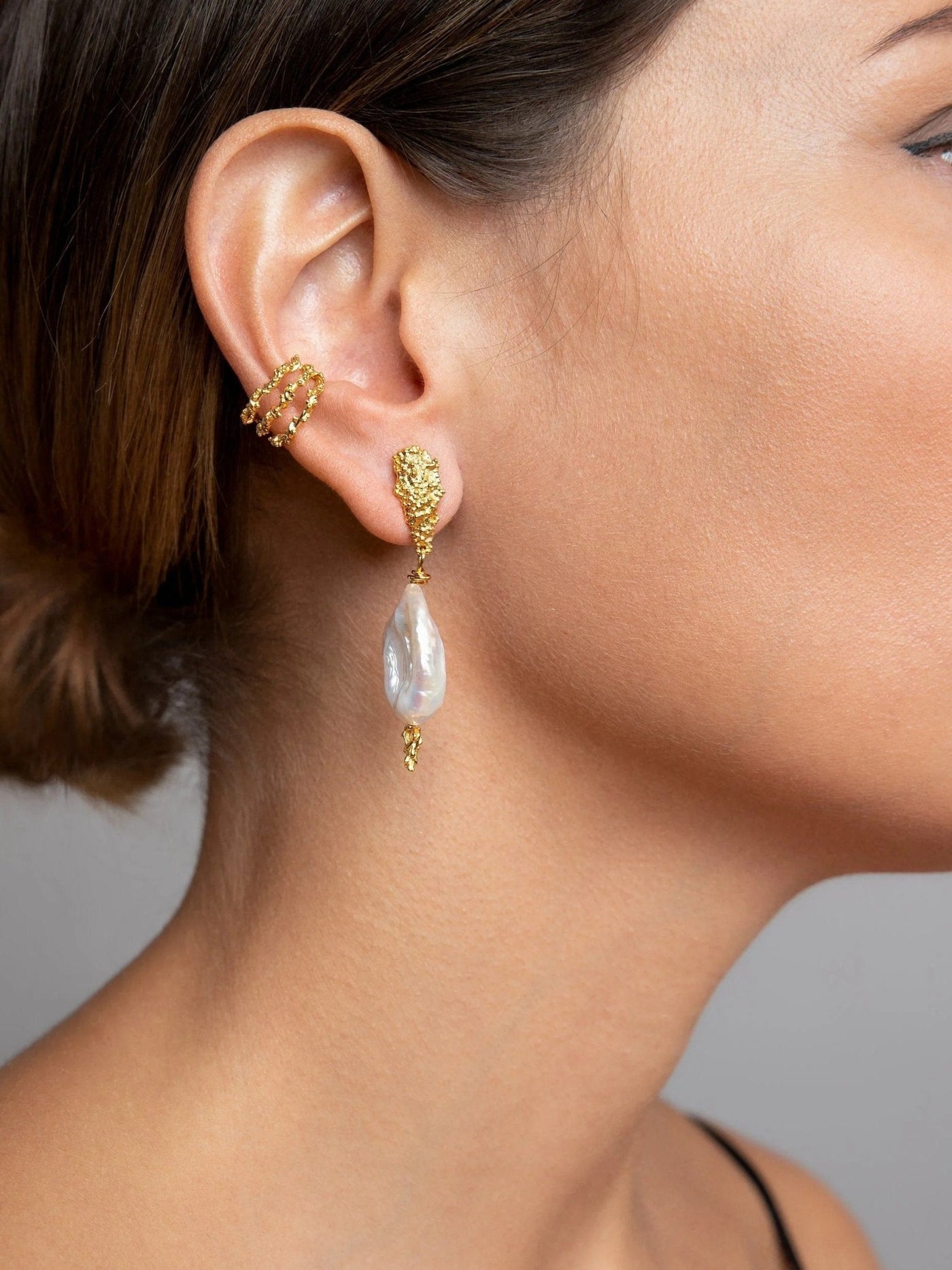 Cicer Keshi Pearl Stud Drop Earrings - black friday jewelryBridal EarringsLunai Jewelry