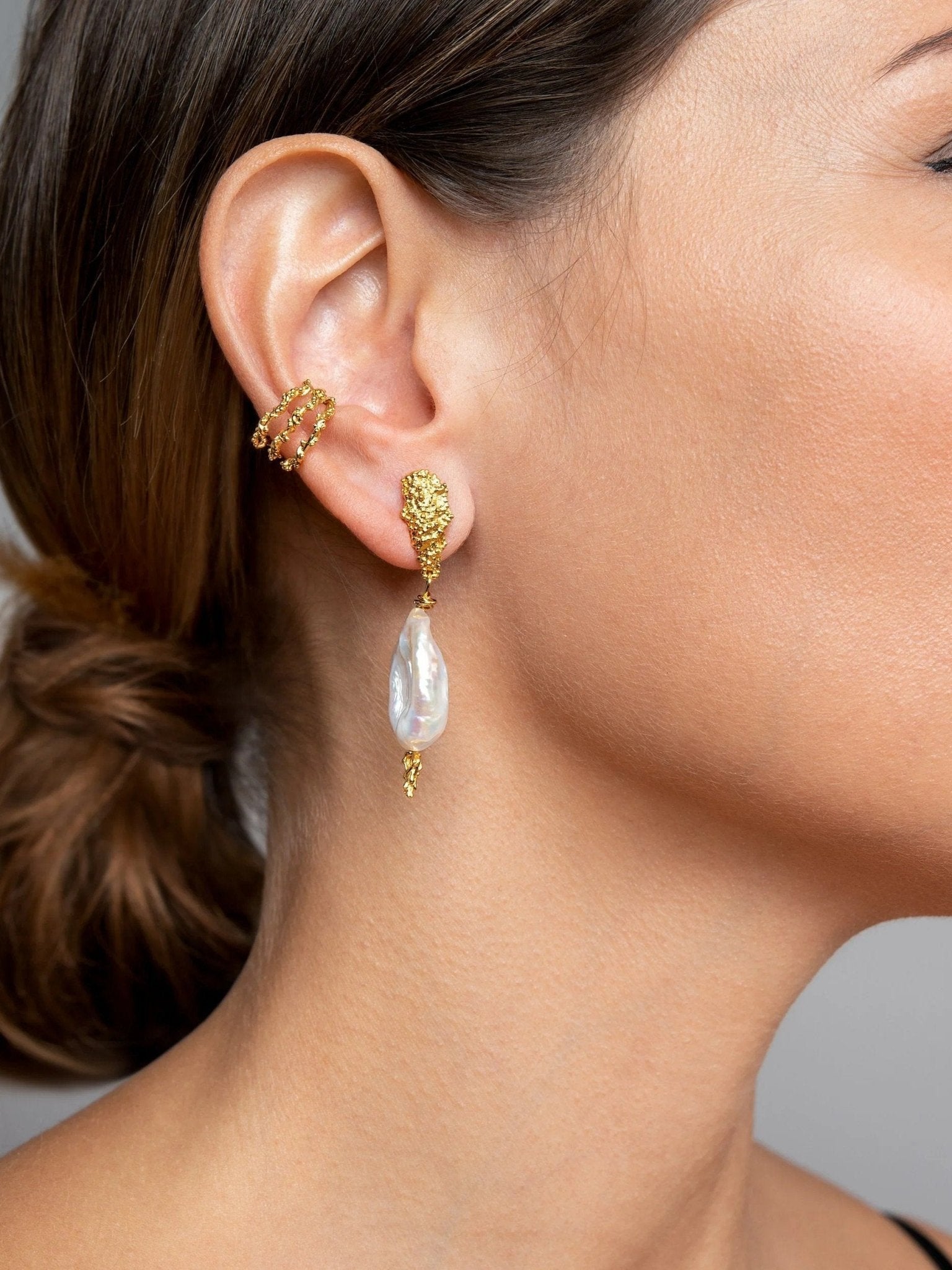 Cicer Keshi Pearl Stud Drop Earrings - black friday jewelryBridal EarringsLunai Jewelry