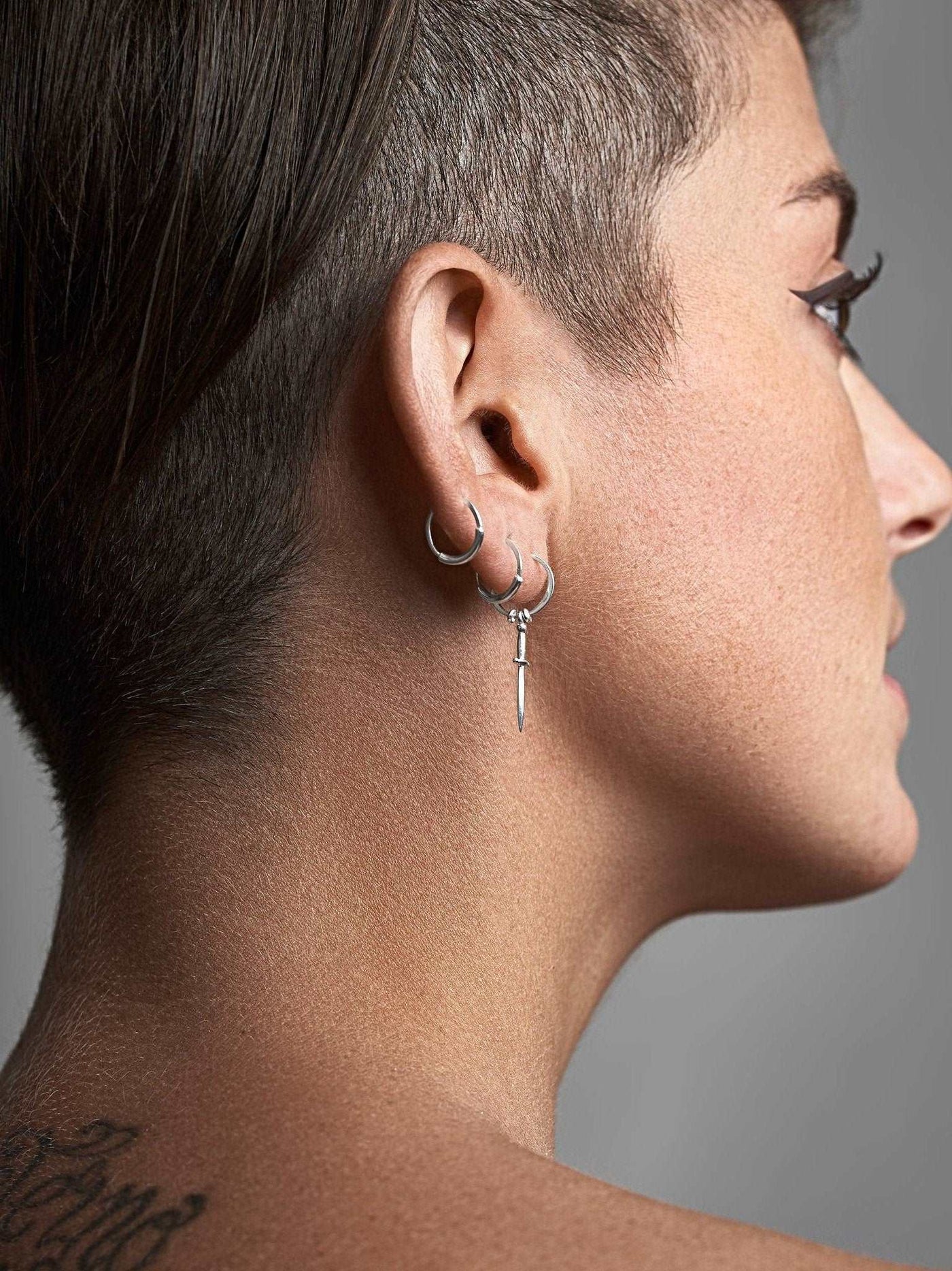 Dalma Dagger Earrings - St Silver ShinyPairankorBackUpItemsLunai Jewelry