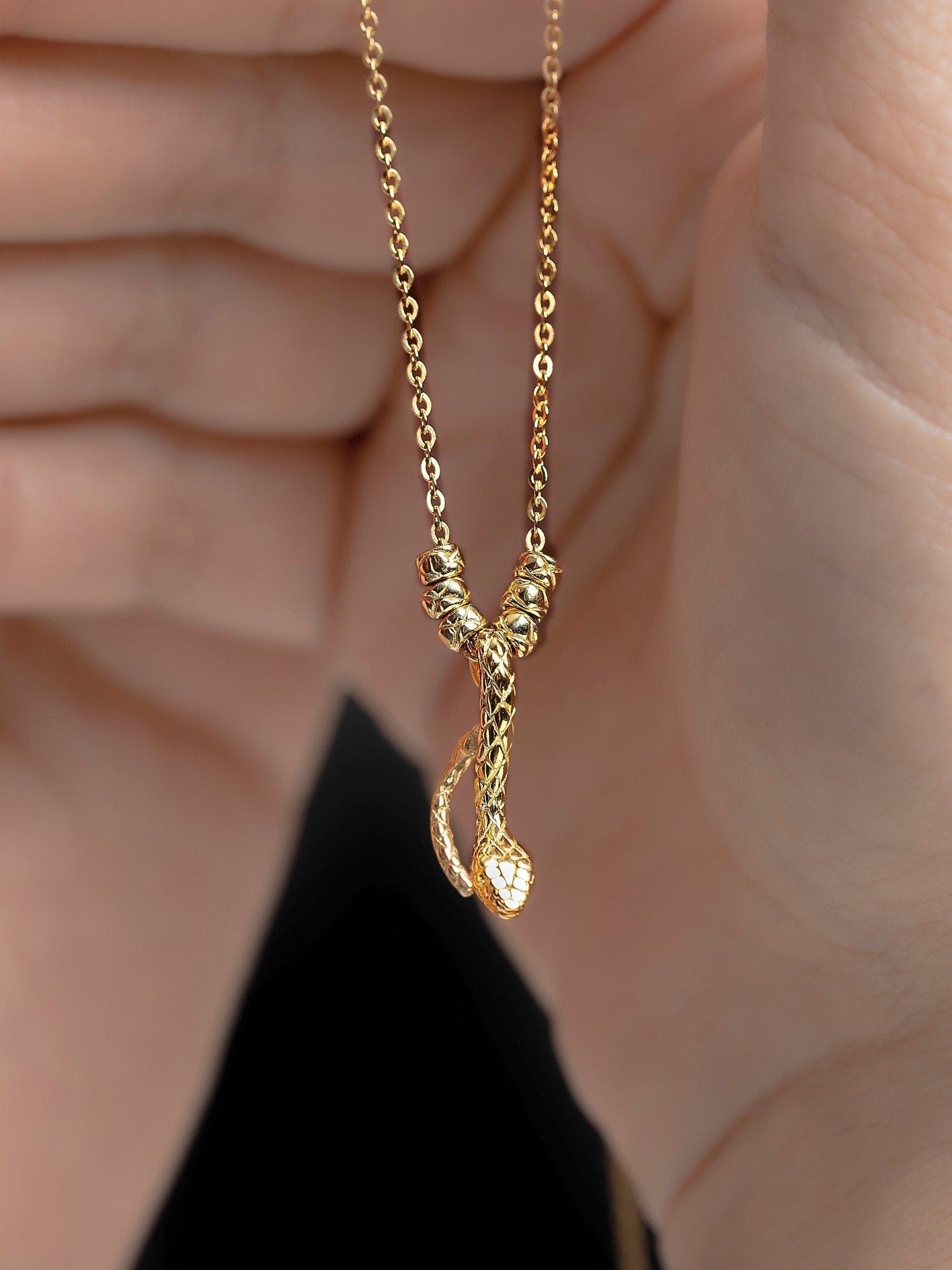 Danae Silver Snake Chain Necklace - 24k Gold Plated925 Silver ChainChain NecklaceLunai Jewelry