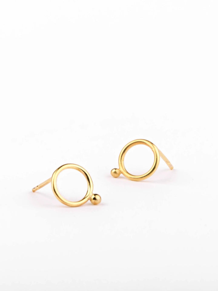 Darea Circle Earrings - 24K Gold PlatedBackUpItemsBridal JewelryLunai Jewelry