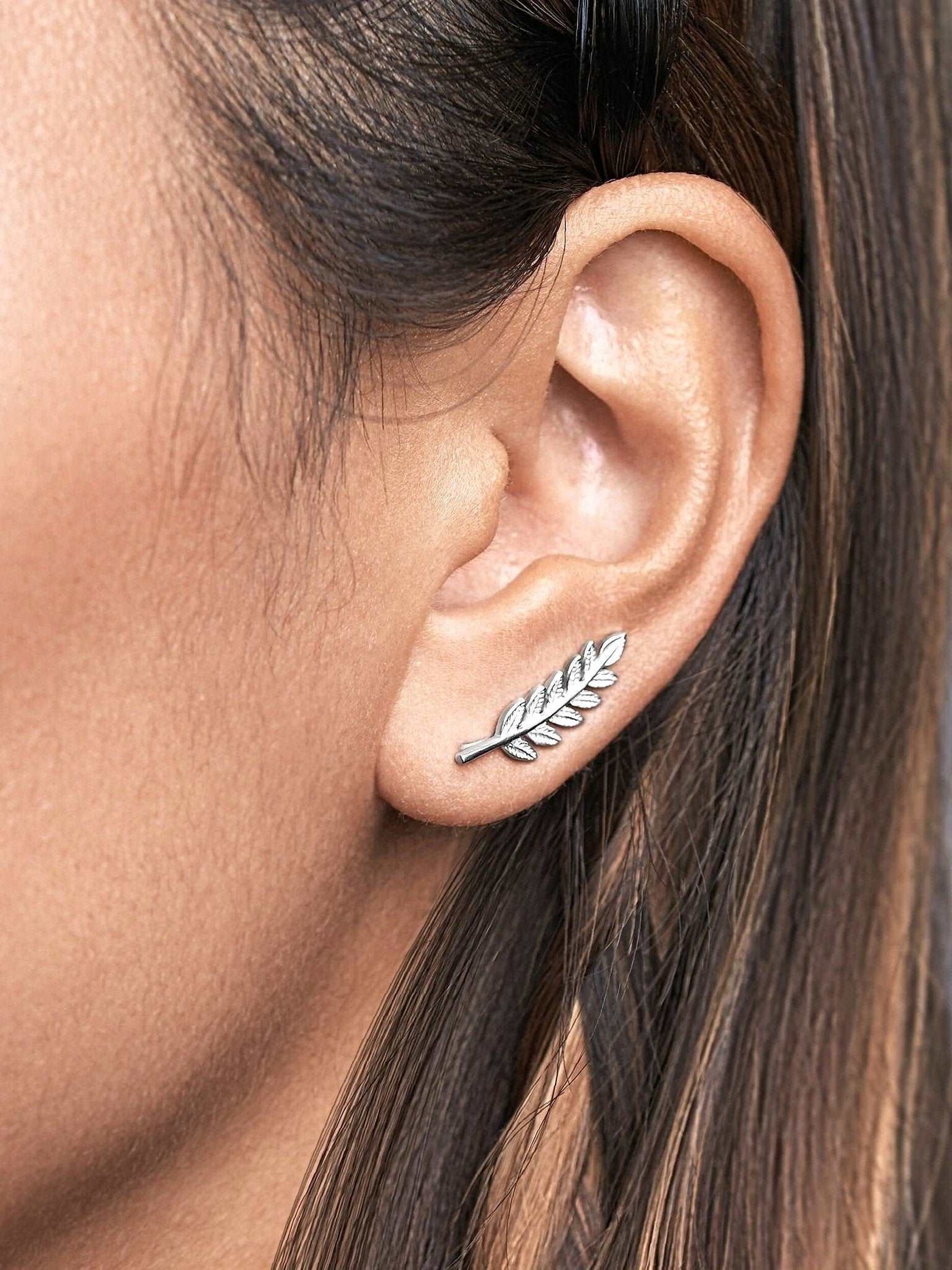 Diantha Ear Climber Earrings - 925 Silver MattePairBackUpItemsChristmas GiftLunai Jewelry