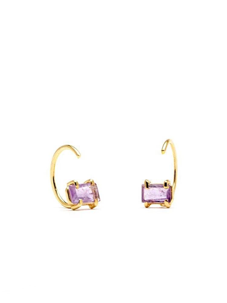 Dorotea Huggies Earrings - 925 Sterling SilverAmethyst JewelryBackUpItemsLunai Jewelry