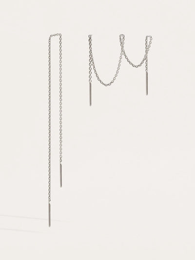 Ebbe Ear Thread Earrings - 925 Sterling Silver14 cmankorBackUpItemsLunai Jewelry