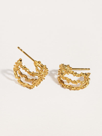 Emyl Gold Hoop Earrings - Pair24K Gold PlatedChunky hoop EarringsCircle EarringsLunai Jewelry