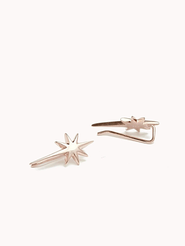 Fabra Ear Climbers - 18K Rose Gold PlatedBackUpItemsClimber earringsLunai Jewelry