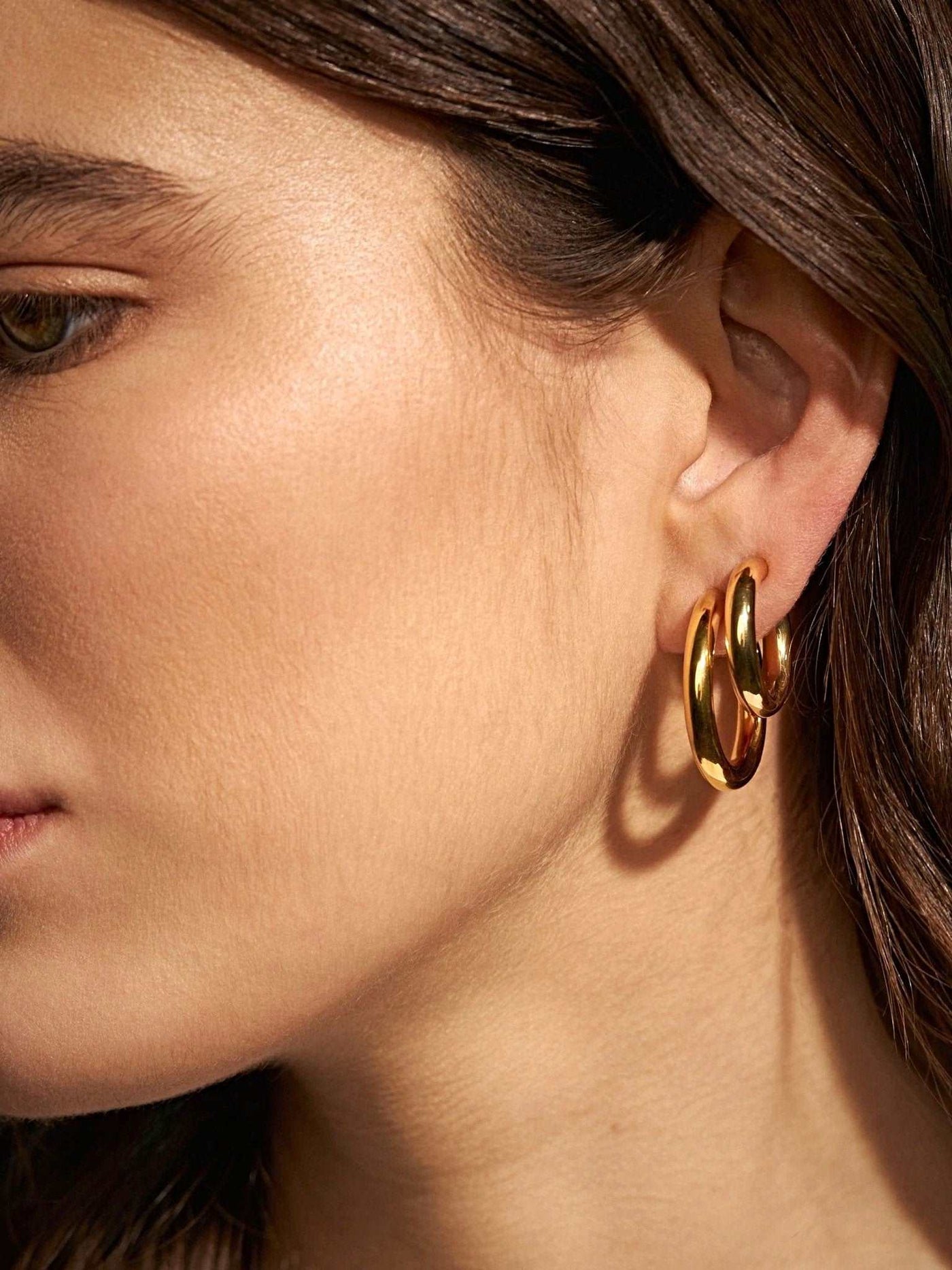 Filipa Hoop Earrings - 24K Gold PlatedBackUpItemsChunky Gold HoopsLunai Jewelry