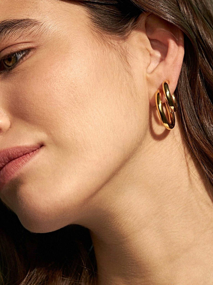 Filipa Hoop Earrings - 24K Gold PlatedBackUpItemsChunky Gold HoopsLunai Jewelry