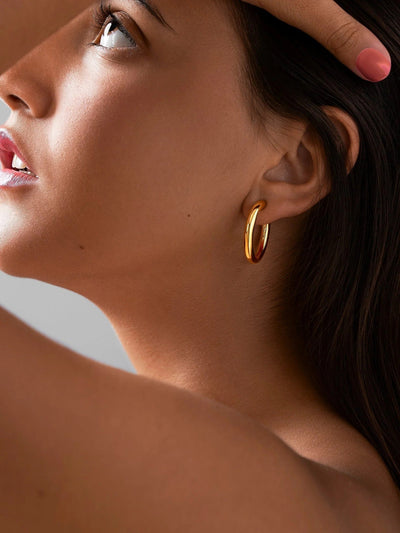 Filipa Hoop Earrings - 925 Sterling SilverBackUpItemsChunky Gold HoopsLunai Jewelry