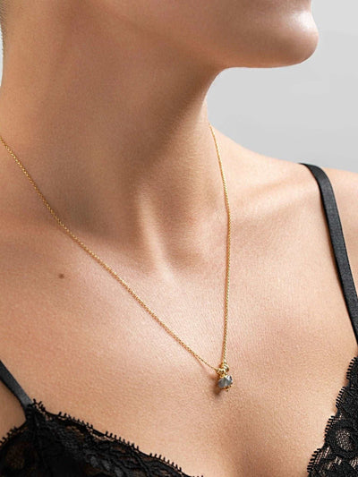 Fluvia Labradorite Necklace Adjustable 43cm/17' - 24K Gold PlatedWEBLunai Jewelry