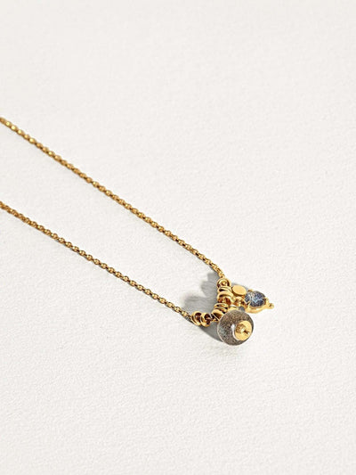 Fluvia Labradorite Necklace Adjustable 43cm/17' - 24K Gold PlatedWEBLunai Jewelry