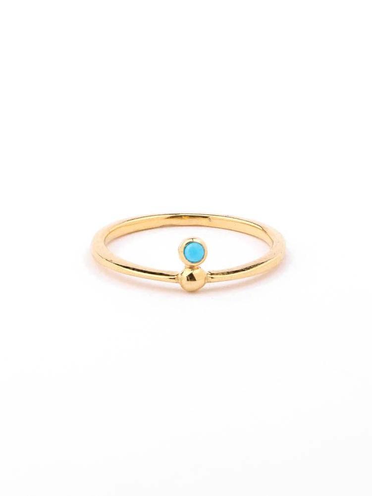 Grette Solitaire Turquoise Ring - 24K Gold Vermeil5BackUpItemsBirthstone RingLunai Jewelry