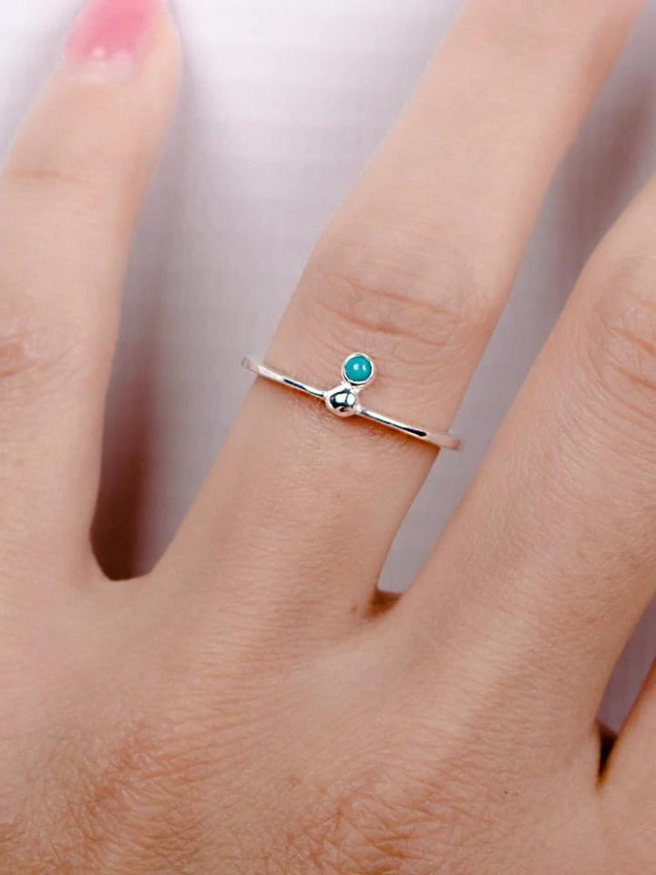 Grette Solitaire Turquoise Ring - 925 Sterling Silver5BackUpItemsBirthstone RingLunai Jewelry