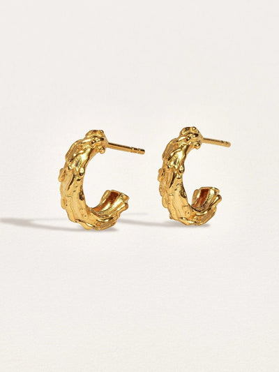 Groessa Half Hoop Earrings - 24k Gold PlatedBridesmaid GiftDainty EarringsLunai Jewelry