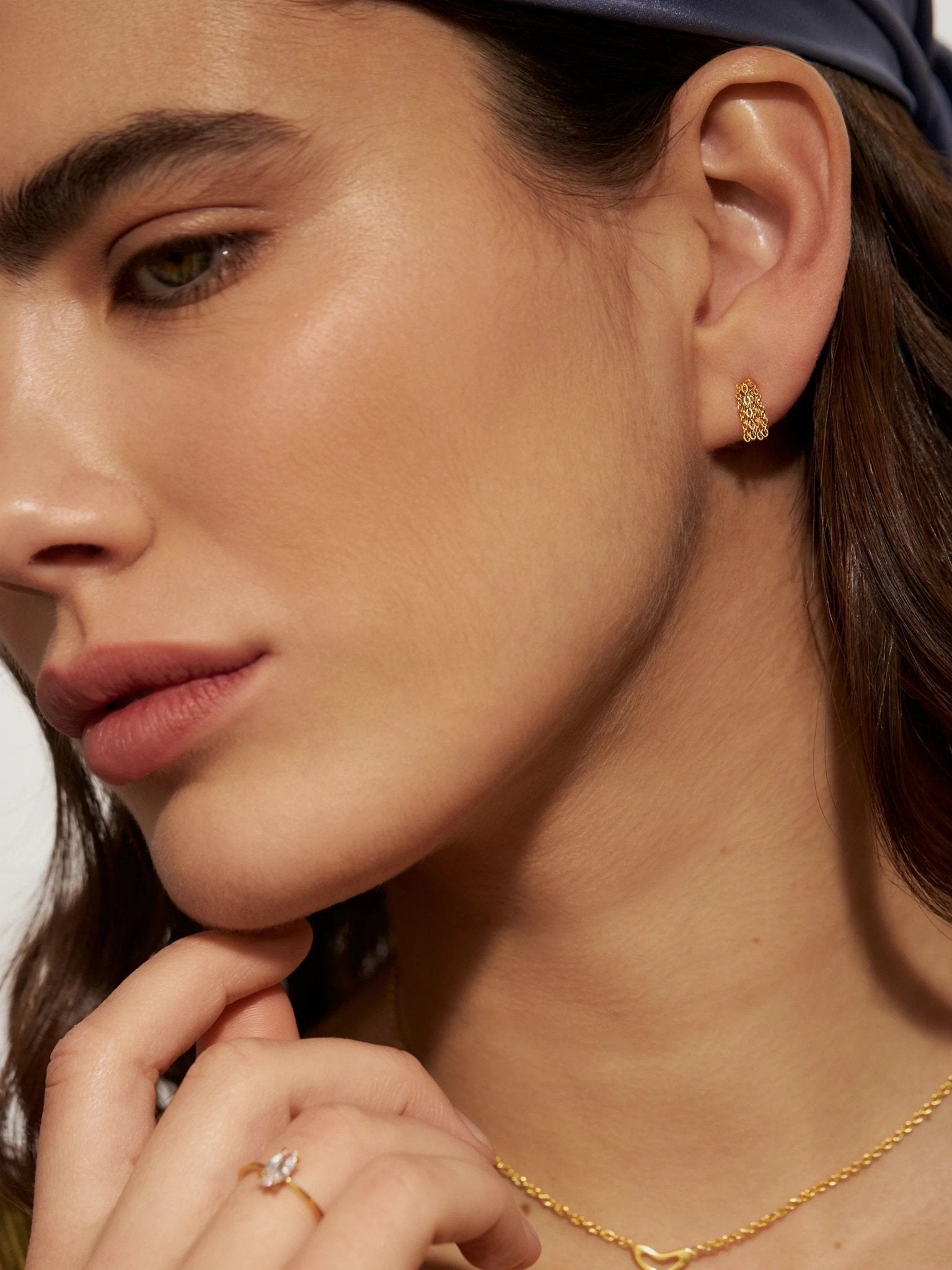 Heart Charm Choker Necklace - 24K Gold PlatedAdjustable NecklaceAnniversary GiftLunai Jewelry