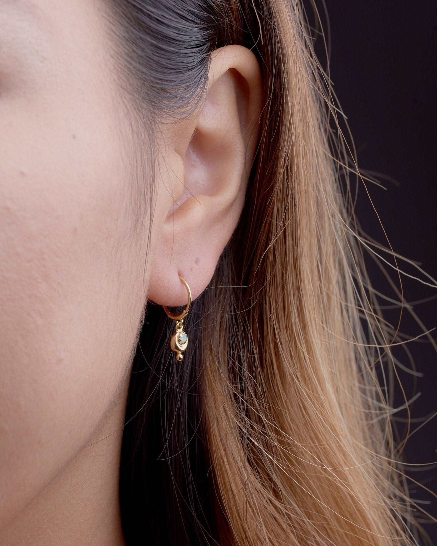 Homa Mini Huggie Earrings - 14K Gold Filled SilverAmethystBackUpItemsCartilage EarringLunai Jewelry