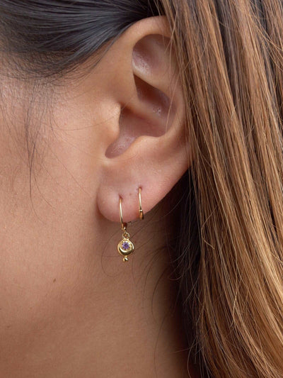 Homa Mini Huggie Earrings - 24K Gold PlatedRubelliteBackUpItemsCartilage EarringLunai Jewelry
