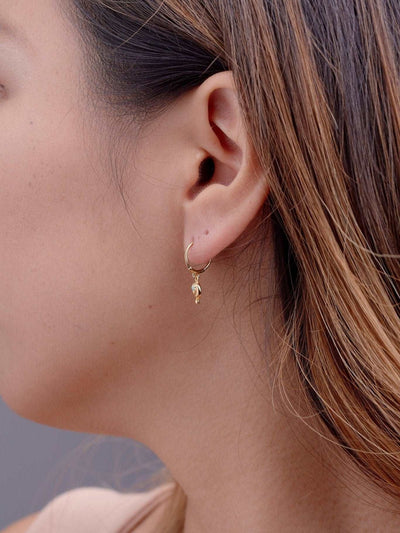 Homa Mini Huggie Earrings - 24K Gold PlatedWhite ZirconBackUpItemsCartilage EarringLunai Jewelry
