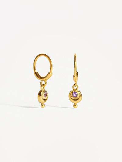 Homa Mini Huggie Earrings - 24K Gold PlatedAmethystBackUpItemsCartilage EarringLunai Jewelry
