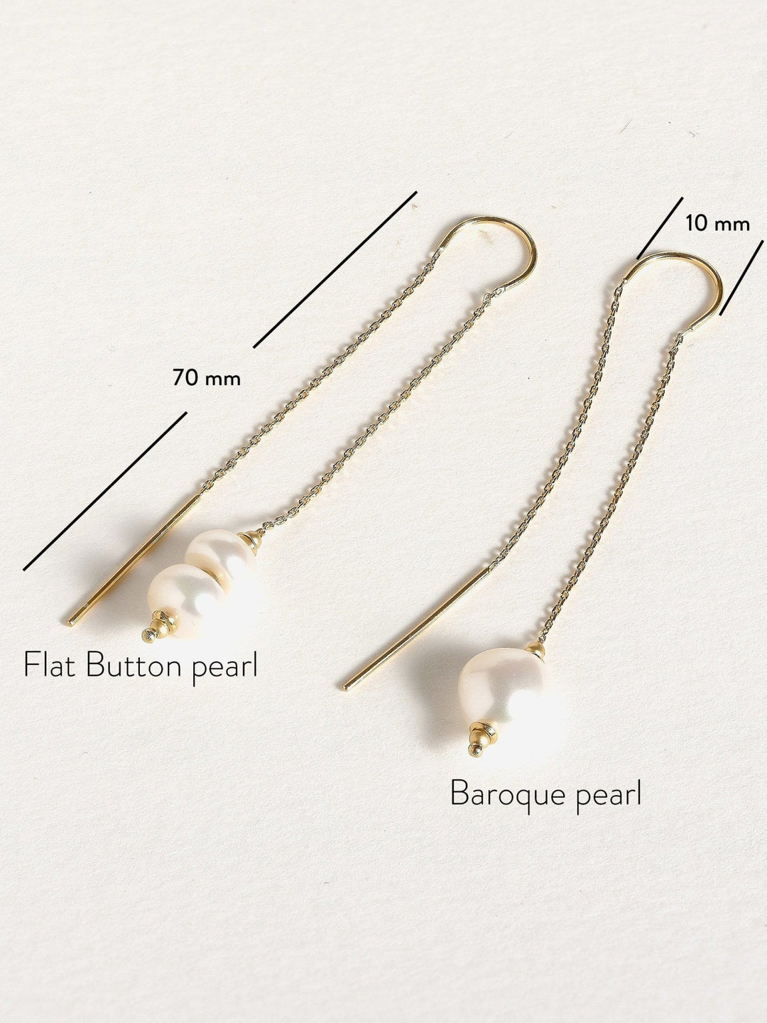 Hunita Pearl Threaders Earrings - Baroque Pearlalt earringsbest gift for herLunai Jewelry