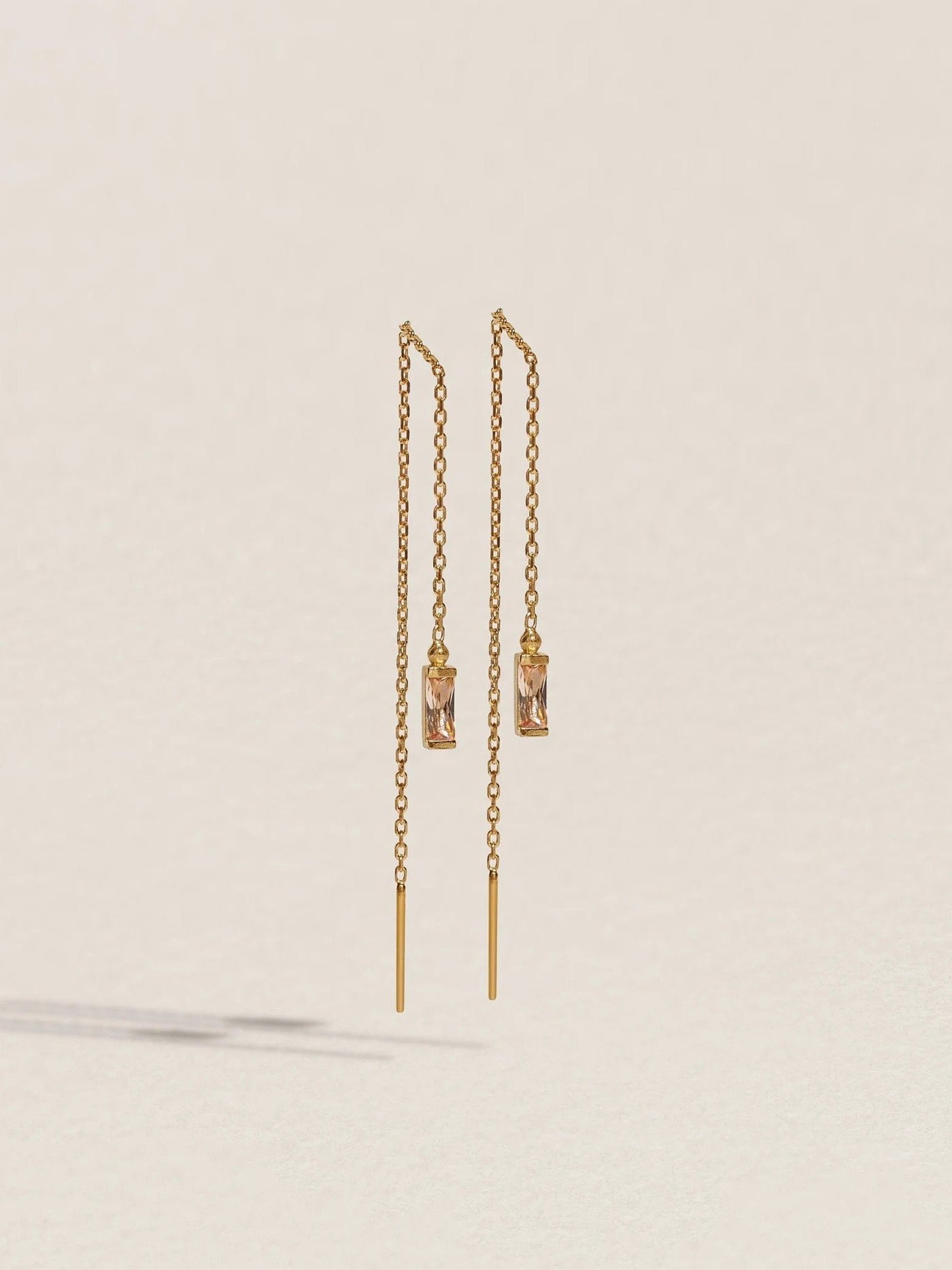 Jillian Threader Earrings - 24K Gold PlatedDark ChampagneBackUpItemsChain Drop EarringsLunai Jewelry