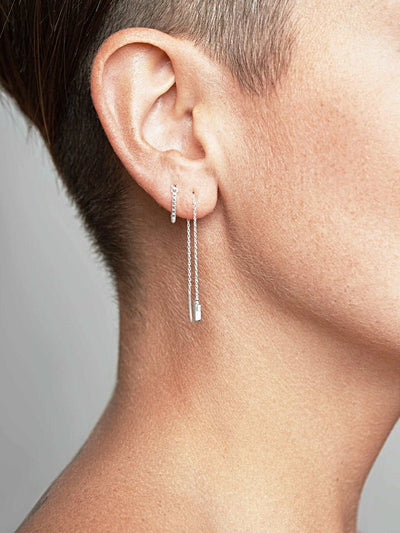 Jillian Threader Earrings - 925 Sterling SilverWhite ZirconBackUpItemsChain Drop EarringsLunai Jewelry