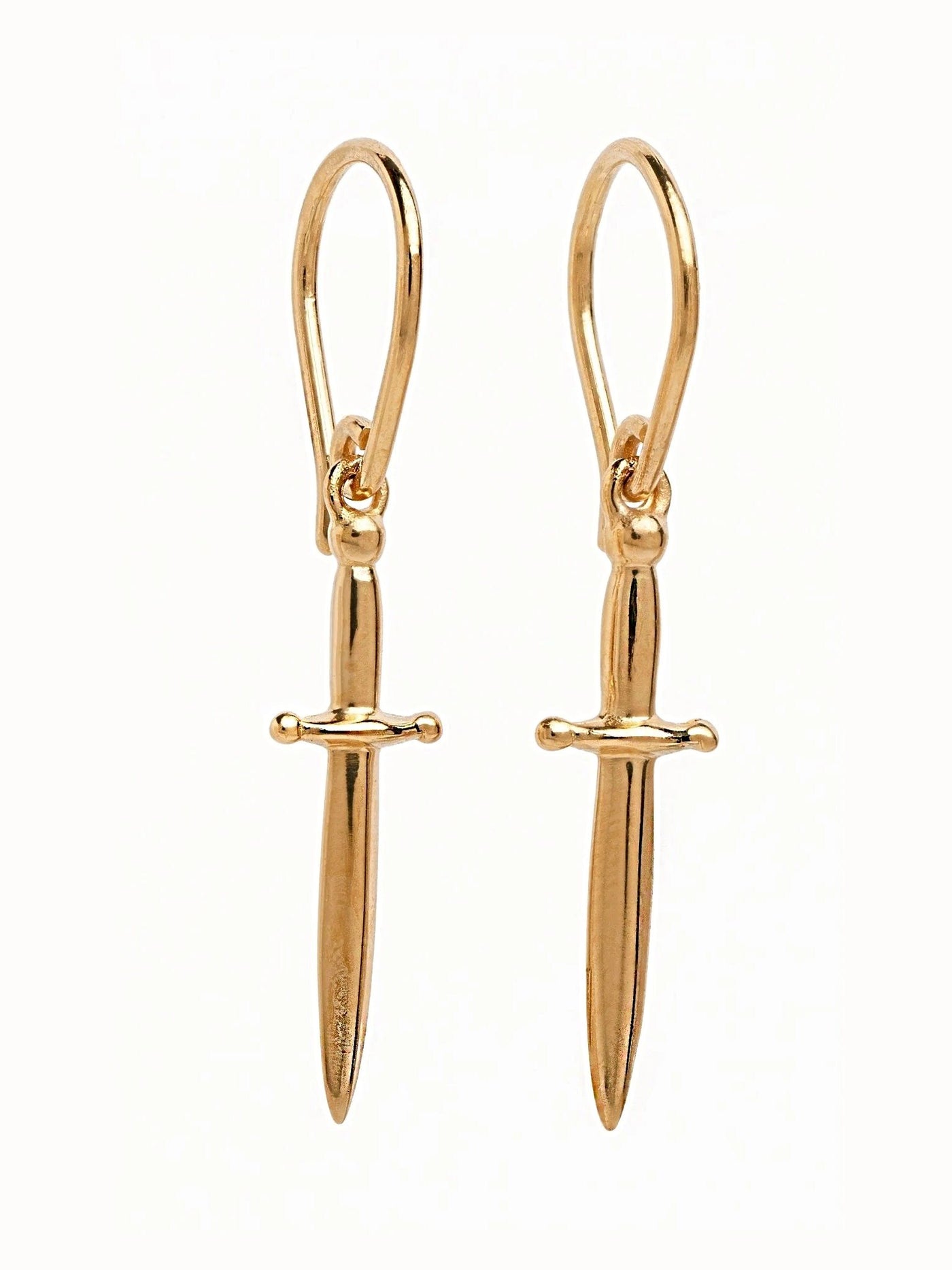 Katerina Dangle Sword Earrings - Yellow Gold ShinyPairankorBackUpItemsLunai Jewelry