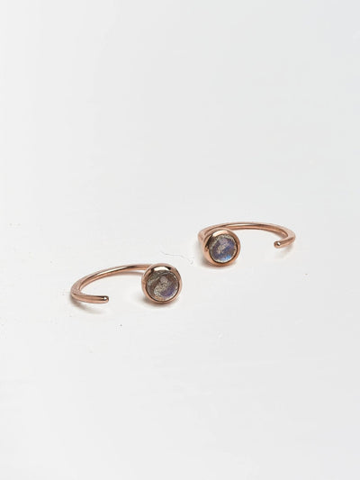 Kelley Huggie Hoop Earrings - 18K Rose Gold PlatedBackUpItemsBirthstone EarringsLunai Jewelry