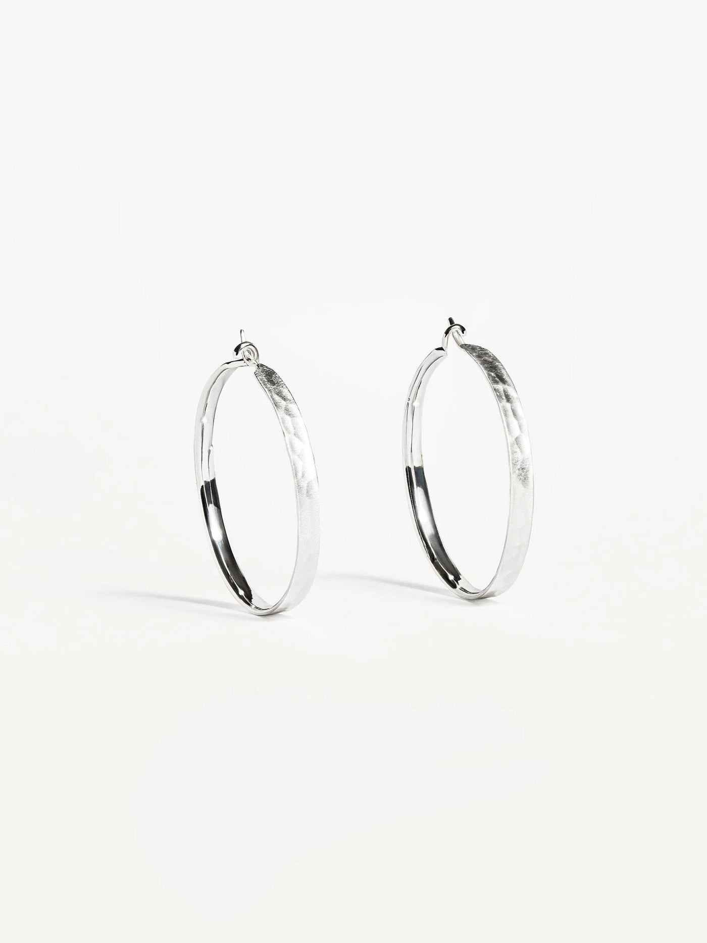 Kristine Hammered Ear Hugging Hoops - 925 Sterling Silver MatteankorBackUpItemsLunai Jewelry