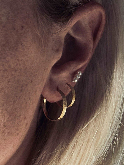 Kristine Hoop Earrings - 24K Gold Plated MatteankorBackUpItemsLunai Jewelry