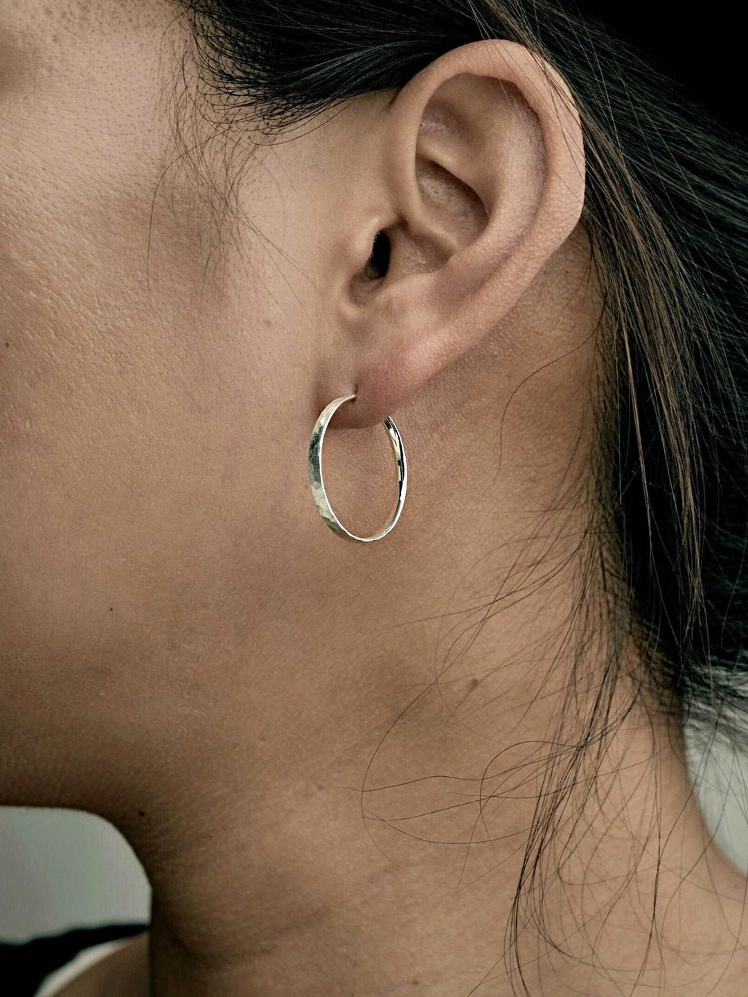 Kristine Hoop Earrings - 925 Sterling Silver MatteankorBackUpItemsLunai Jewelry