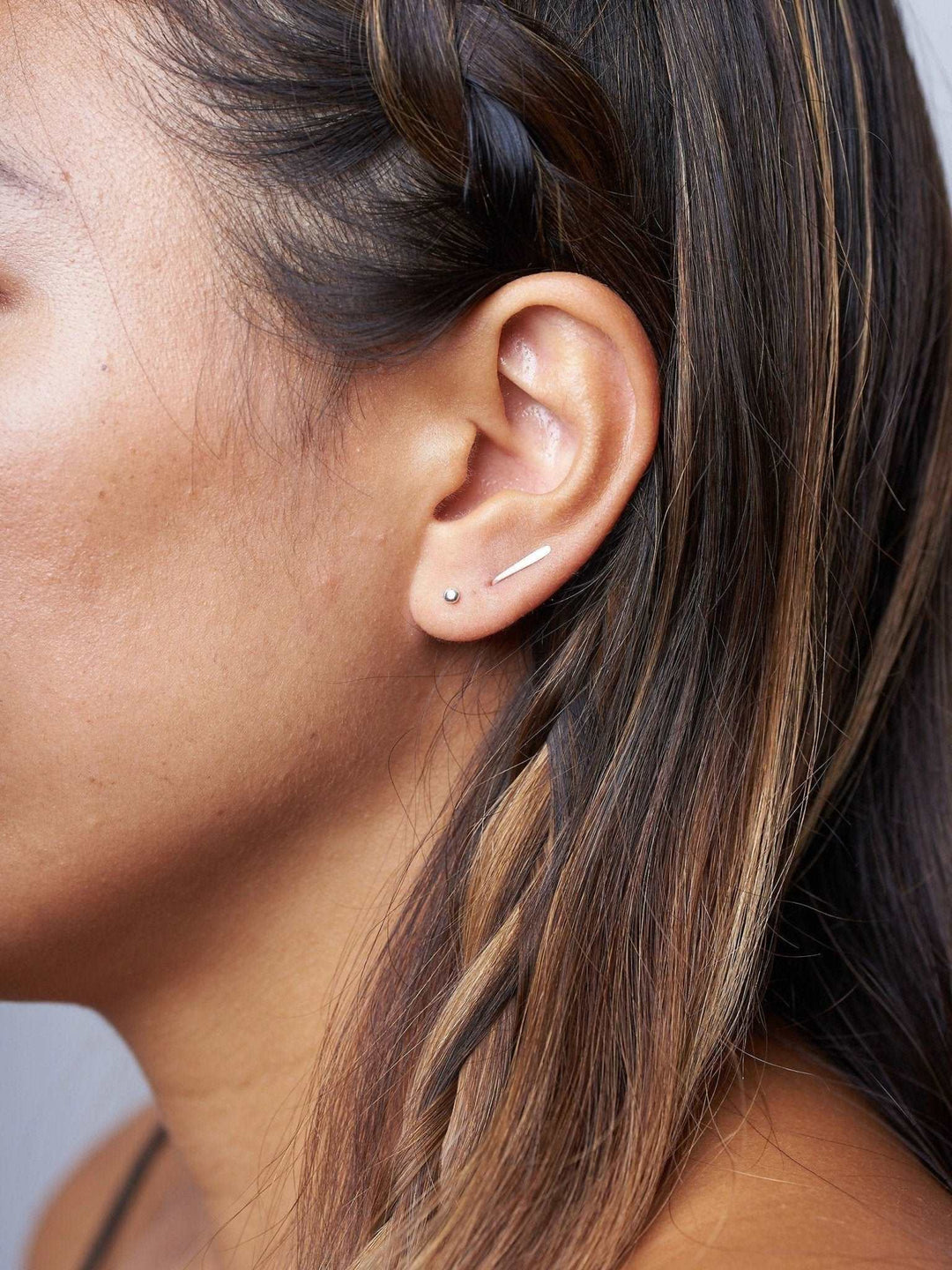 Lean Ear Climbers Line Earrings - 18K Rose Gold MatteBackUpItemsBobby Pin EarringLunai Jewelry