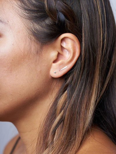 Lean Ear Climbers Line Earrings - 18K Rose Gold MatteBackUpItemsBobby Pin EarringLunai Jewelry