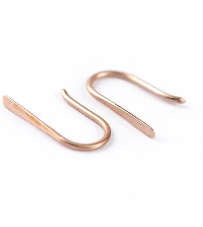 Lean Ear Climbers Line Earrings - 18K Rose Gold PlatedBackUpItemsBobby Pin EarringLunai Jewelry