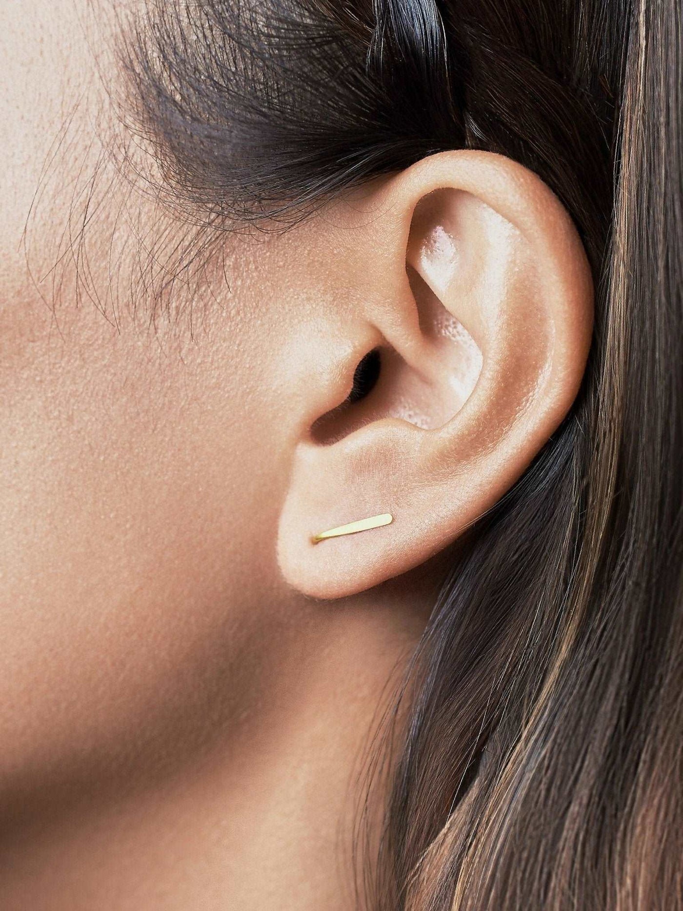 Lean Ear Climbers Line Earrings - 925 Silver RutheniumBackUpItemsBobby Pin EarringLunai Jewelry