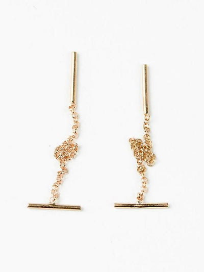 Lodas Small Bar Threader Earrings - 18K Rose Gold PlatedBackUpItemsBridal JewelryLunai Jewelry