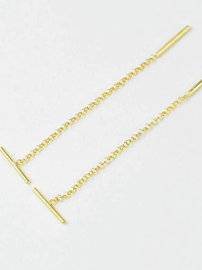 Lodas Small Bar Threader Earrings - 24K Gold PlatedBackUpItemsBridal JewelryLunai Jewelry