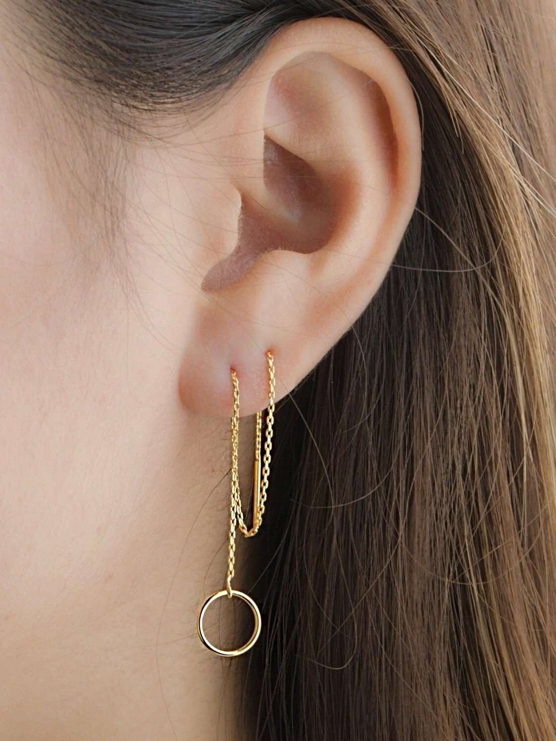 Loretta Threader Earrings - 18K Rose Gold PlatedankorBackUpItemsLunai Jewelry