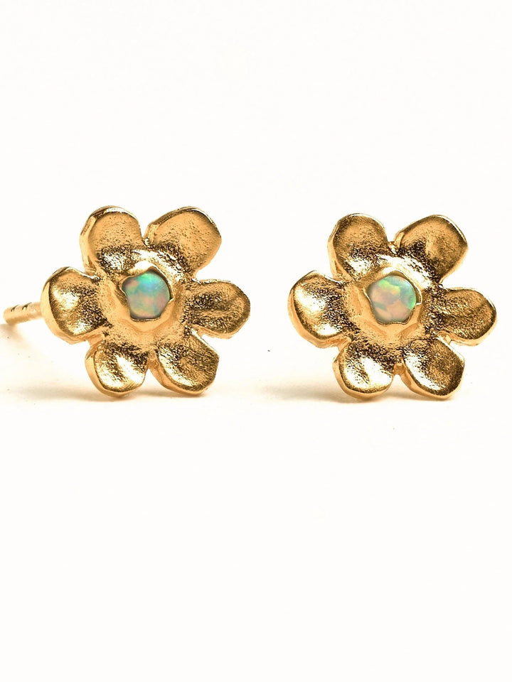 Luchi Flower Stud Earrings - 24k Gold Mattecool earringscute earringsLunai Jewelry
