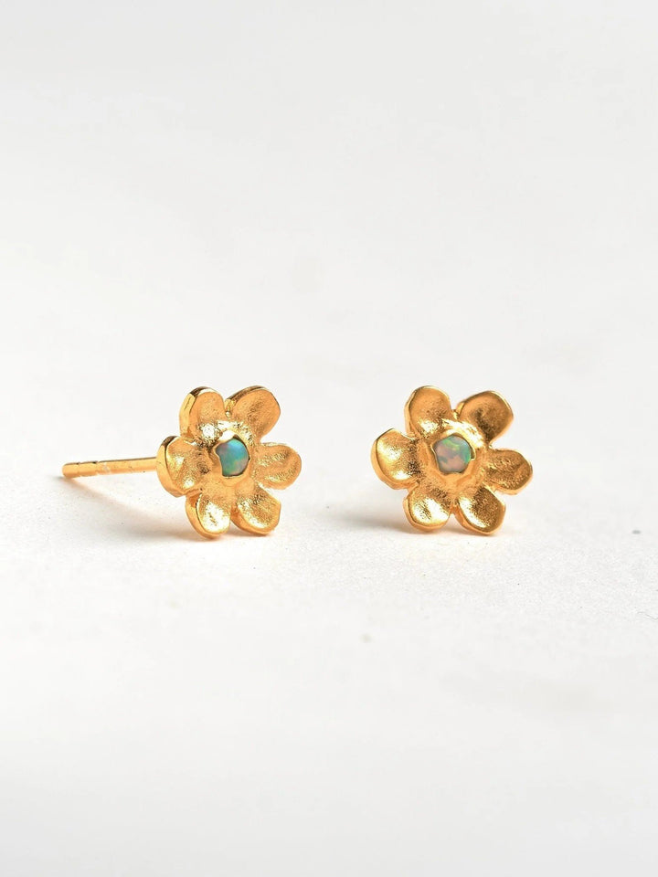 Luchi Flower Stud Earrings - 925 Sterling Silver Mattecool earringscute earringsLunai Jewelry