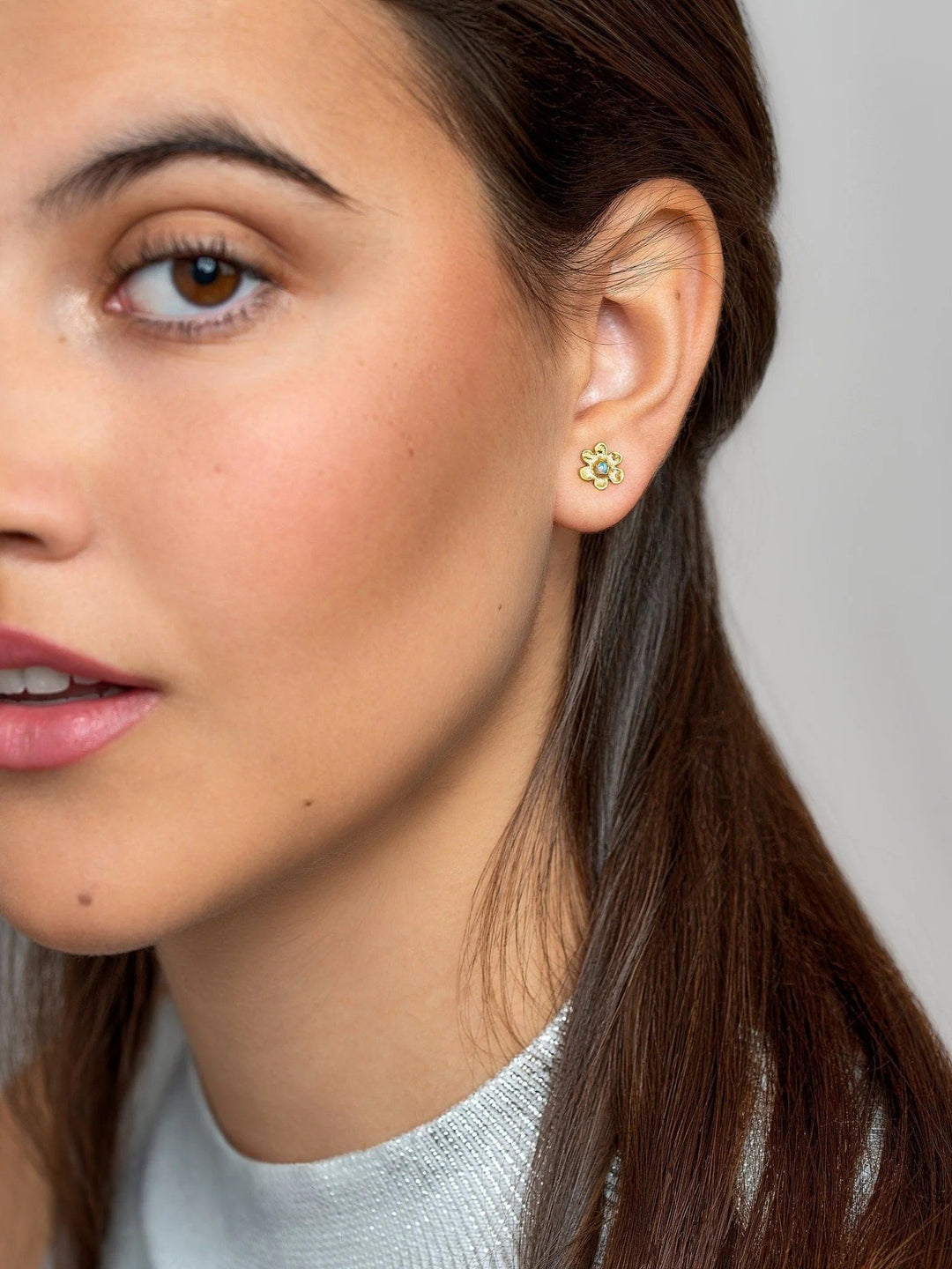 Luchi Flower Stud Earrings - 925 Sterling Silver Mattecool earringscute earringsLunai Jewelry