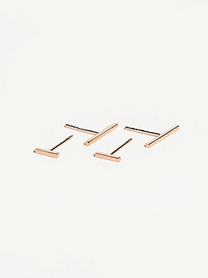 Lucila Stud Earrings - 18K Rose Gold PlatedBackUpItemsBar JewelryLunai Jewelry