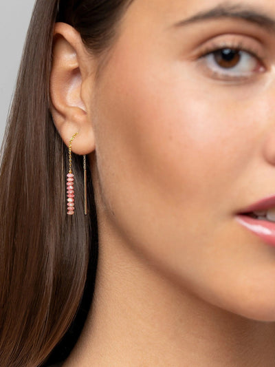 Luvia Chain Stone Earrings - 1.Tourmaline105MMchain earringscolorfull earringsLunai Jewelry