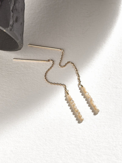 Luvia Chain Stone Earrings - 2.Mother Shell105MMchain earringscolorfull earringsLunai Jewelry