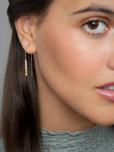 Luvia Chain Stone Earrings - 2.Mother Shell80MMchain earringscolorfull earringsLunai Jewelry